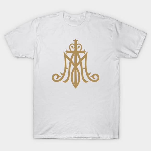 Virgin Mary Monogram Ave Maria T-Shirt by Beltschazar